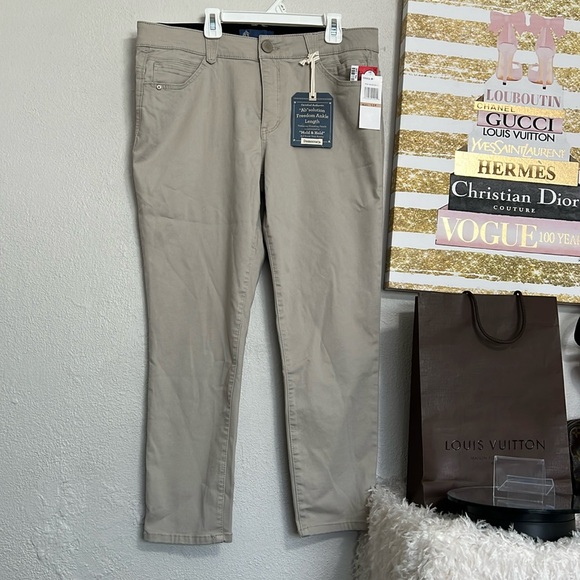 Democracy Ab Solution Freedom Ankle Length Taupe Jeans Size 12P - Picture 4 of 11